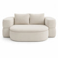 2-Sitzer Sofa Beige Oval Stoff