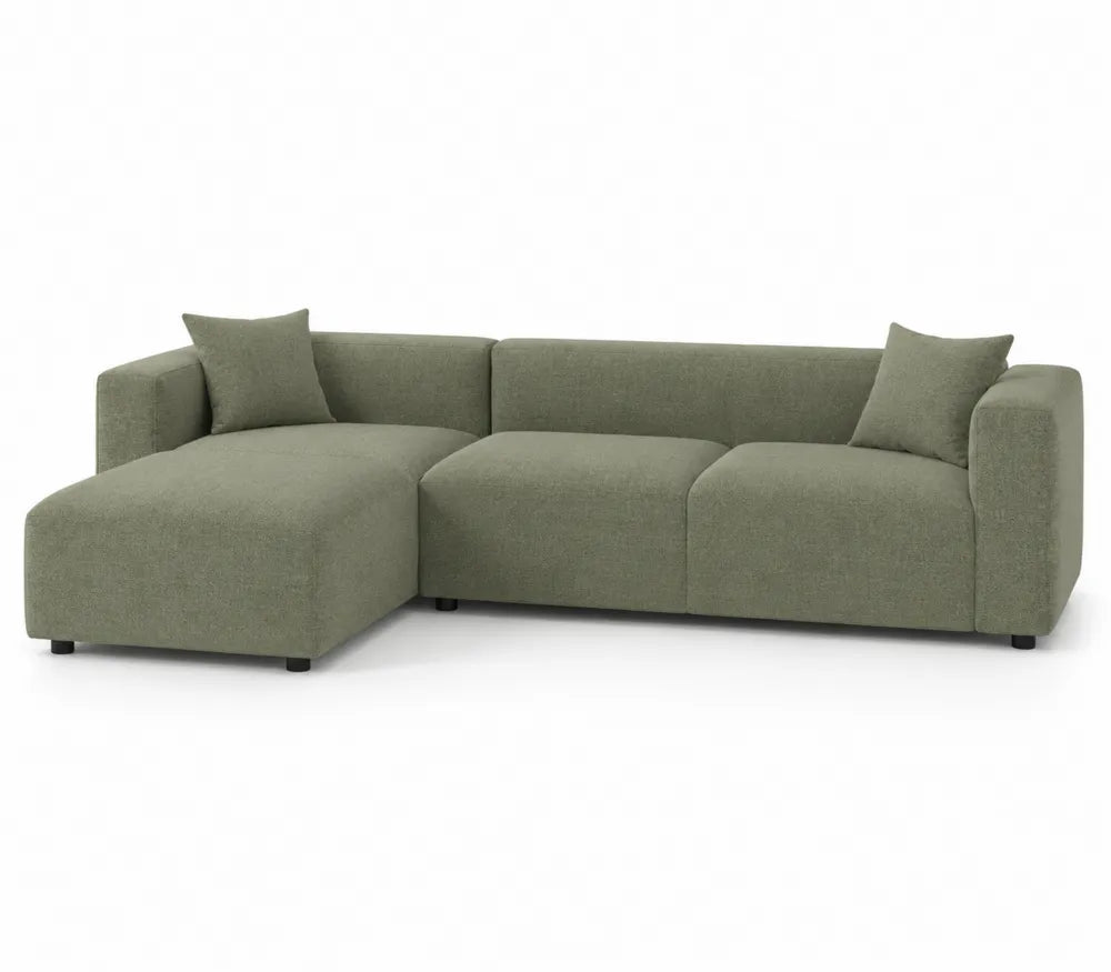 Ecksofa Textil L-Form 240x160x85 cm Grün