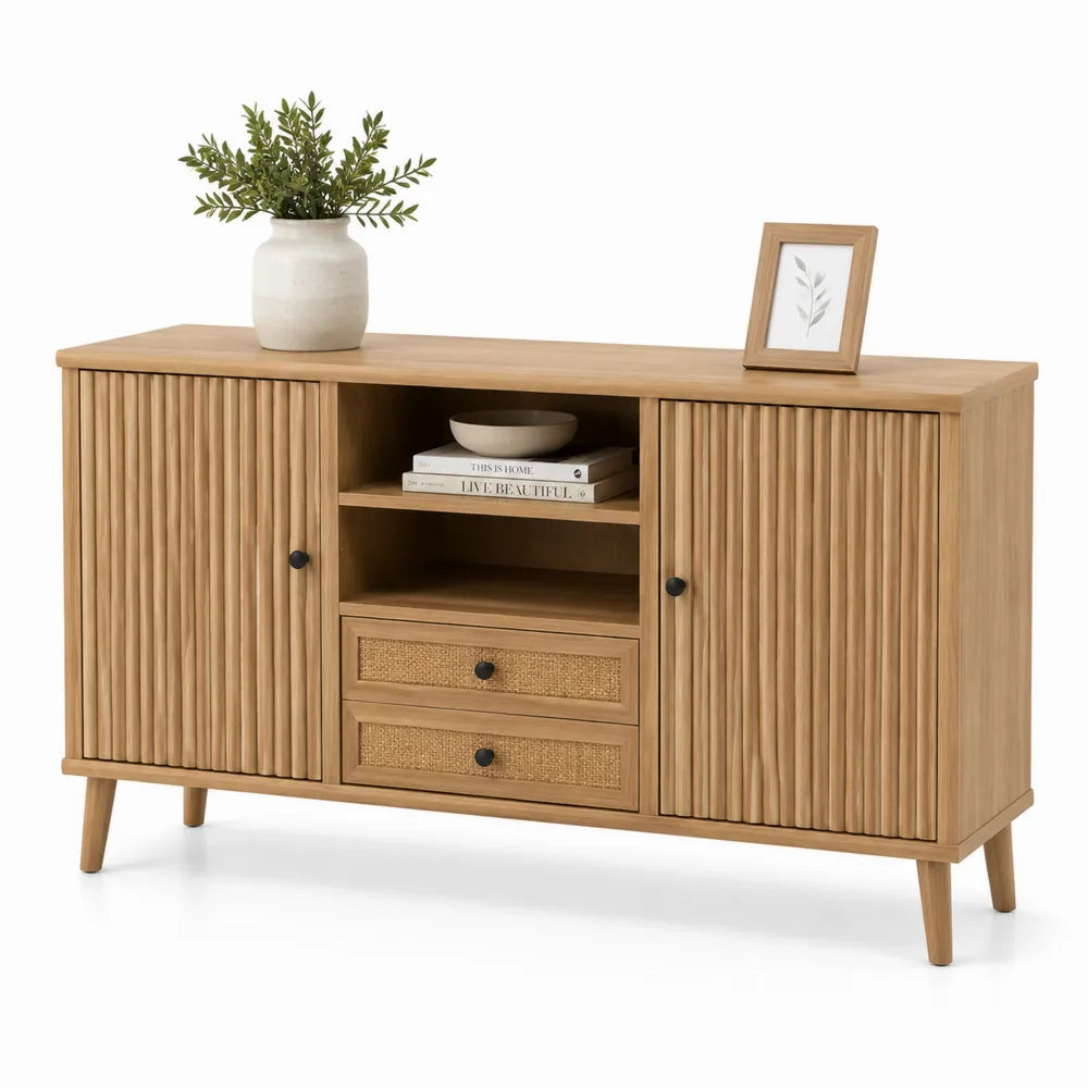 Sideboard aus Holz mit Türen und Schubladen