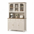 Küchenschrank-Set mit Glastüren MDF und Holz Beige