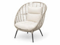 Gartensessel Polyethylen-Rattan Beige mit Kissen