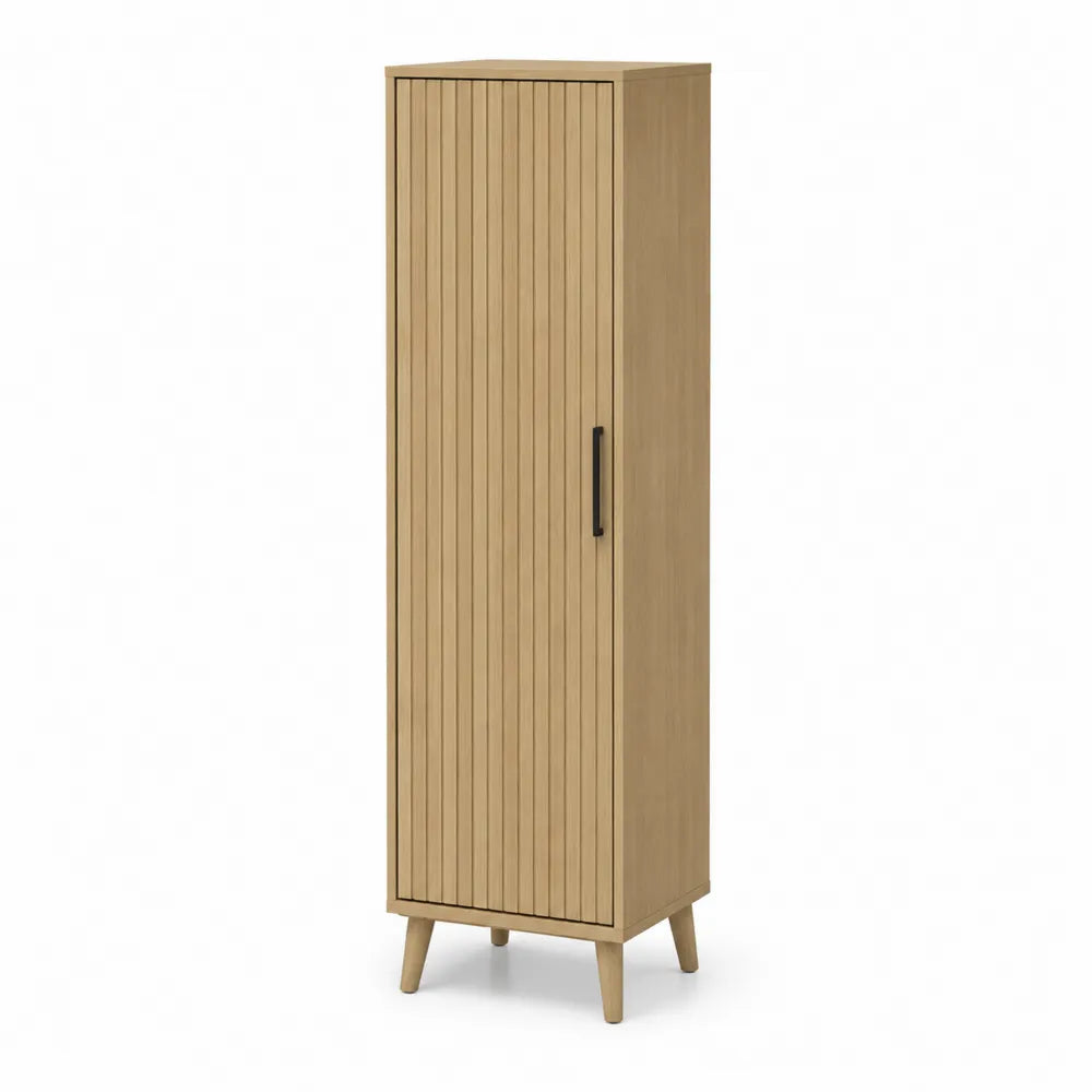 Eichenholzschrank mit einer Tür in Beige 190cm