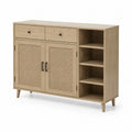 Sideboard Holz Hellbraun mit Rattan