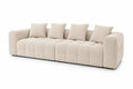 Cord Sofa aus Baumwollmischung Beige 240x100x70cm