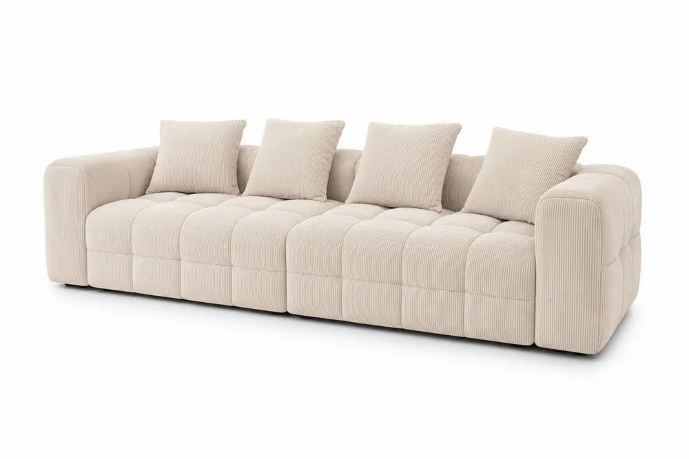 Cord Sofa aus Baumwollmischung Beige 240x100x70cm